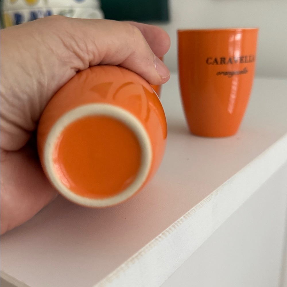 Caravella Orangecello Orange Italian Liquor Ceramic Shot Glasses (4) - Picture 5 of 5